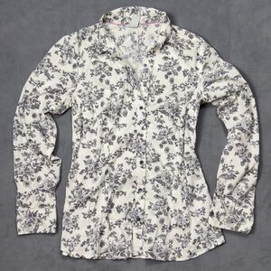 H&M Black and White Floral Button-Down Size 12